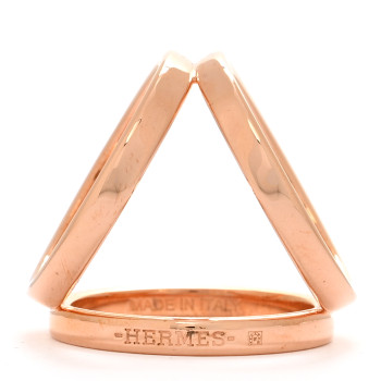 HERMES Permabrass Rose Gold Plated Trio Scarf Ring