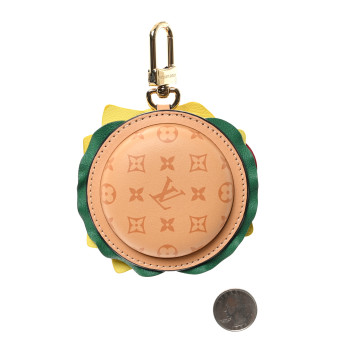 LOUIS VUITTON Monogram Calfskin Burger Pouch Charm Bag Charm