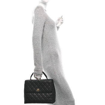 CHANEL Caviar Quilted Jumbo Kelly Flap Black