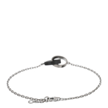 CARTIER 18K White Gold Black Ceramic Interlocking LOVE Bracelet