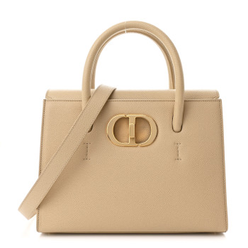 CHRISTIAN DIOR Grained Calfskin Medium St. Honore Tote Beige