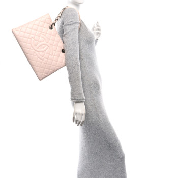 CHANEL Caviar Quilted Grand Shopping Tote GST Rose Clair