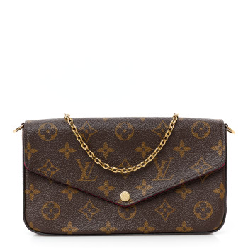 LOUIS VUITTON Monogram Pochette Felicie Chain Wallet Fuchsia