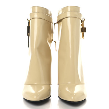 GIVENCHY Brushed Calfskin Shark Lock Ankle Boots 40.5 Blond