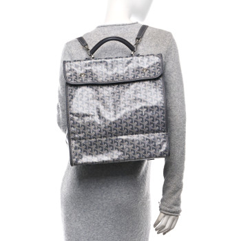 GOYARD Goyardine Saint Leger Soft Briefcase Backpack Grey
