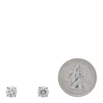 TIFFANY Platinum Diamond 2.31ctw Solitaire Screw Back Earrings