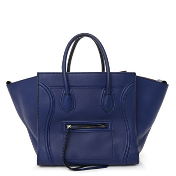 CELINE Grained Calfskin Medium Phantom Luggage Indigo