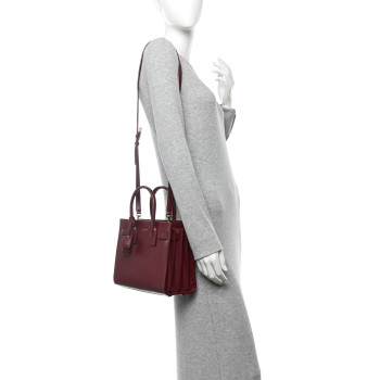SAINT LAURENT Calfskin Baby Sac De Jour Rouge Legion