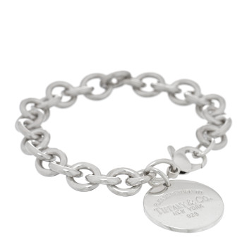 TIFFANY Sterling Silver Return to Tiffany Round Tag Charm Bracelet