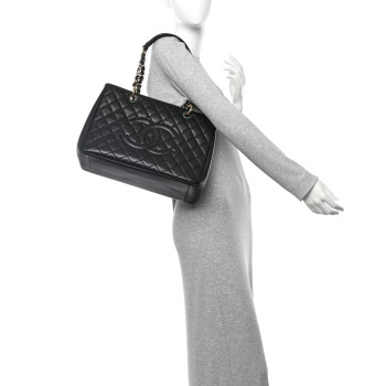 CHANEL Caviar Quilted Grand Shopping Tote GST Black