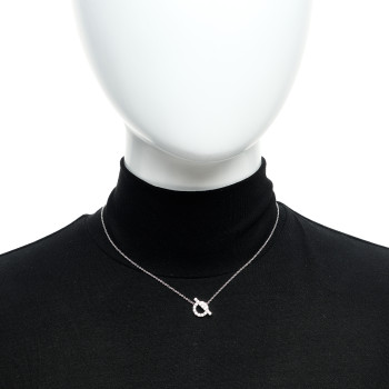 HERMES 18K White Gold Diamond Finesse Pendant Necklace