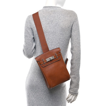 HERMES Natural Barenia Faubourg Hac A Dos PM Backpack Fauve