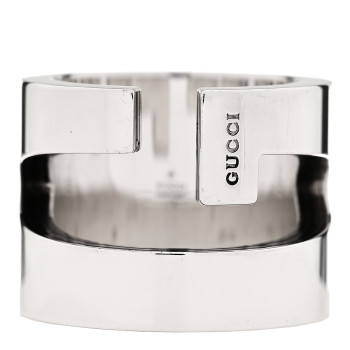 GUCCI Sterling Silver G Cutout Band Ring 63 10.25