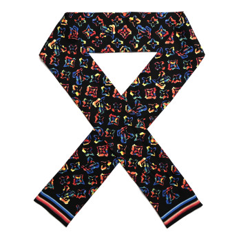 LOUIS VUITTON Silk Monogram Rainbow Bandeau Black
