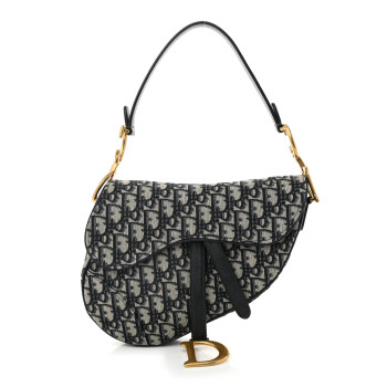 CHRISTIAN DIOR Oblique Saddle Bag Blue