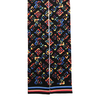 LOUIS VUITTON Silk Monogram Rainbow Bandeau Black