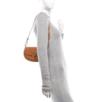 CHRISTIAN DIOR Box Calfskin East West Bobby Bag Cognac