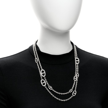 HERMES Sterling Silver Farandole Necklace 120