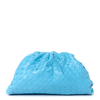 BOTTEGA VENETA Nappa Maxi Intrecciato The Pouch Oversized Clutch Swimming Pool