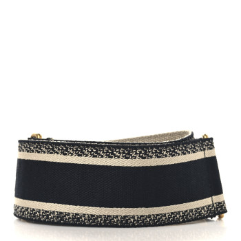 CHRISTIAN DIOR Canvas Embroidered Shoulder Strap Black