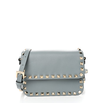 VALENTINO GARAVANI Vitello Rockstud Flap Crossbody Bag London Stone