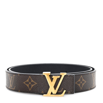 LOUIS VUITTON Calfskin Monogram 30mm LV Initiales Reversible Belt 80 32 Black