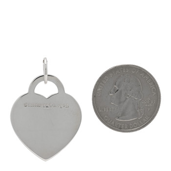 TIFFANY Sterling Silver Enamel Return to Tiffany Heart Tag Charm Pink