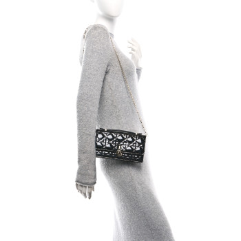 CHRISTIAN DIOR Patent Cannage Mini My Dior Bag Black