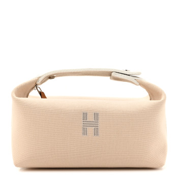 HERMES Canvas Small Bride-A-Brac Pouch Natural