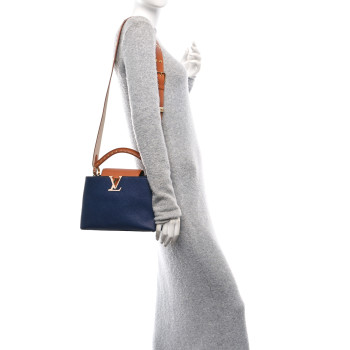 LOUIS VUITTON Taurillon Capucines BB Tour de France Blue