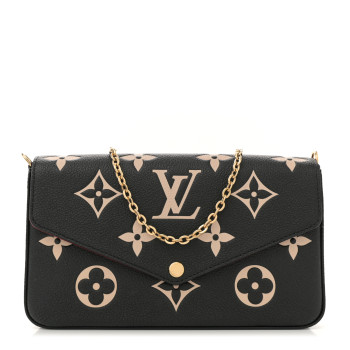 LOUIS VUITTON Empreinte Monogram Giant Felicie Pochette Black Beige