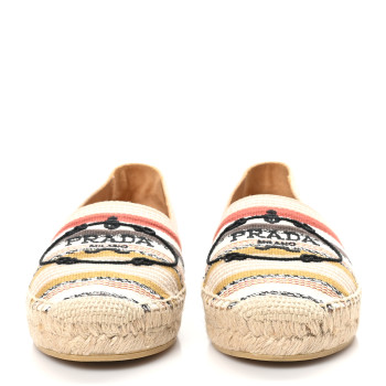 PRADA Canvas Logo Espadrilles 36 Corda