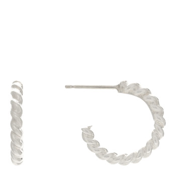 TIFFANY Sterling Silver Twist Hoop Earrings