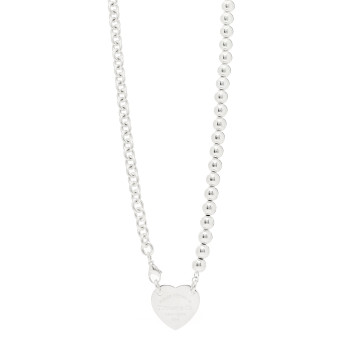 TIFFANY Sterling Silver Return to Tiffany Heart Tag Wrap Necklace