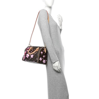 LOUIS VUITTON LV X TM Monogram Cherry Blossom Speedy Bandouliere 25 Sakura Brown