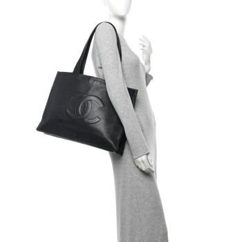 CHANEL Caviar CC Shopper Tote Black