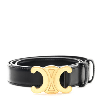 CELINE Box Calfskin Small 25mm Triomphe Belt 75 30 Black