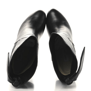 JIMMY CHOO Smooth Calfskin Malene 85 Bow Ankle Boots 41 Black