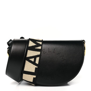 STELLA MCCARTNEY Eco Soft Alter Nappa Perforated Logo Mini Marlee Black