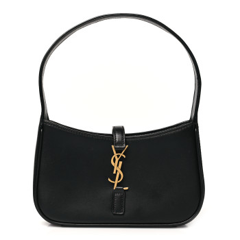 SAINT LAURENT Smooth Calfskin Le 5 A 7 Mini Hobo Black