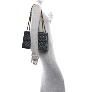 CHANEL Lambskin Quilted Jumbo Single Flap Black