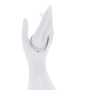 HERMES 18K White Gold Diamond TPM Kelly Gourmette Bracelet SH