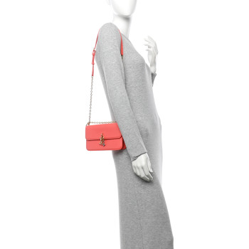 LOUIS VUITTON Calfskin Bloom Wallet On Chain Sweet Coral