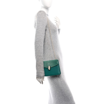 BULGARI Galuchat Calfskin Serpenti Forever Crossbody Bag Green
