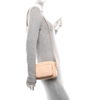BURBERRY Grained Calfskin Small Camera Bag Peach Pink