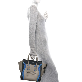CELINE Shiny Smooth Calfskin Micro Tri-Color Luggage Quartz
