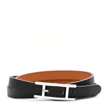 HERMES Swift Behapi Double Tour Bracelet S Black
