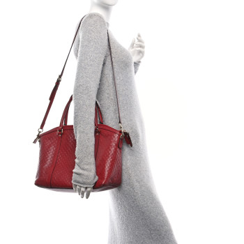 GUCCI Soft Microguccissima Dome Satchel Red
