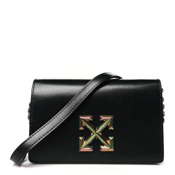 OFF-WHITE Calfskin Jitney 0.5 Crossbody Bag Black