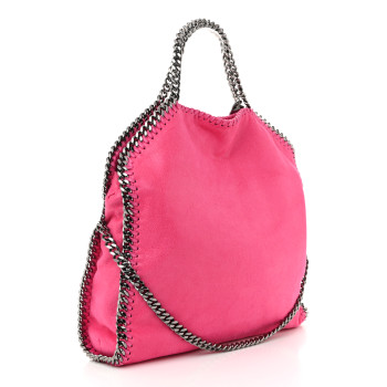 STELLA MCCARTNEY Shaggy Deer Small Falabella Tote Hot Pink